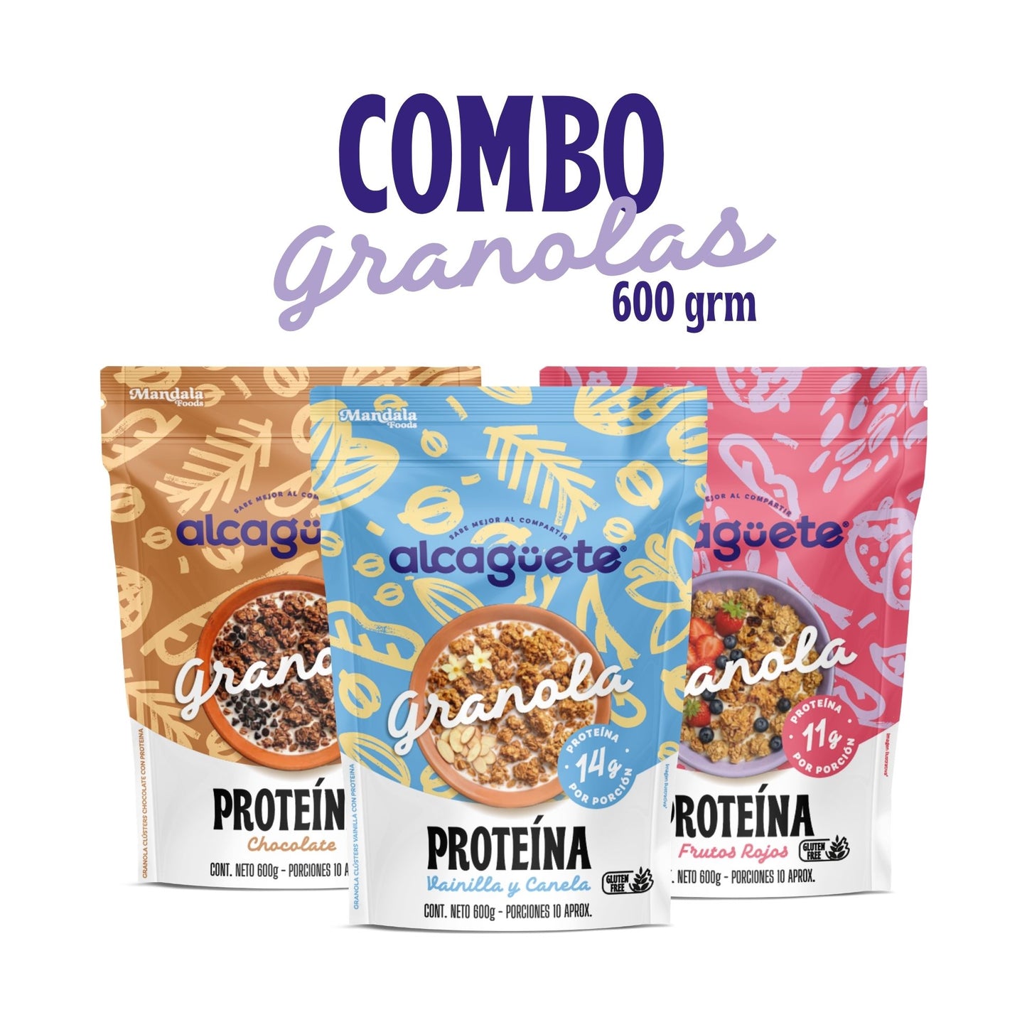 Trío de Granolas Proteicas x 600g