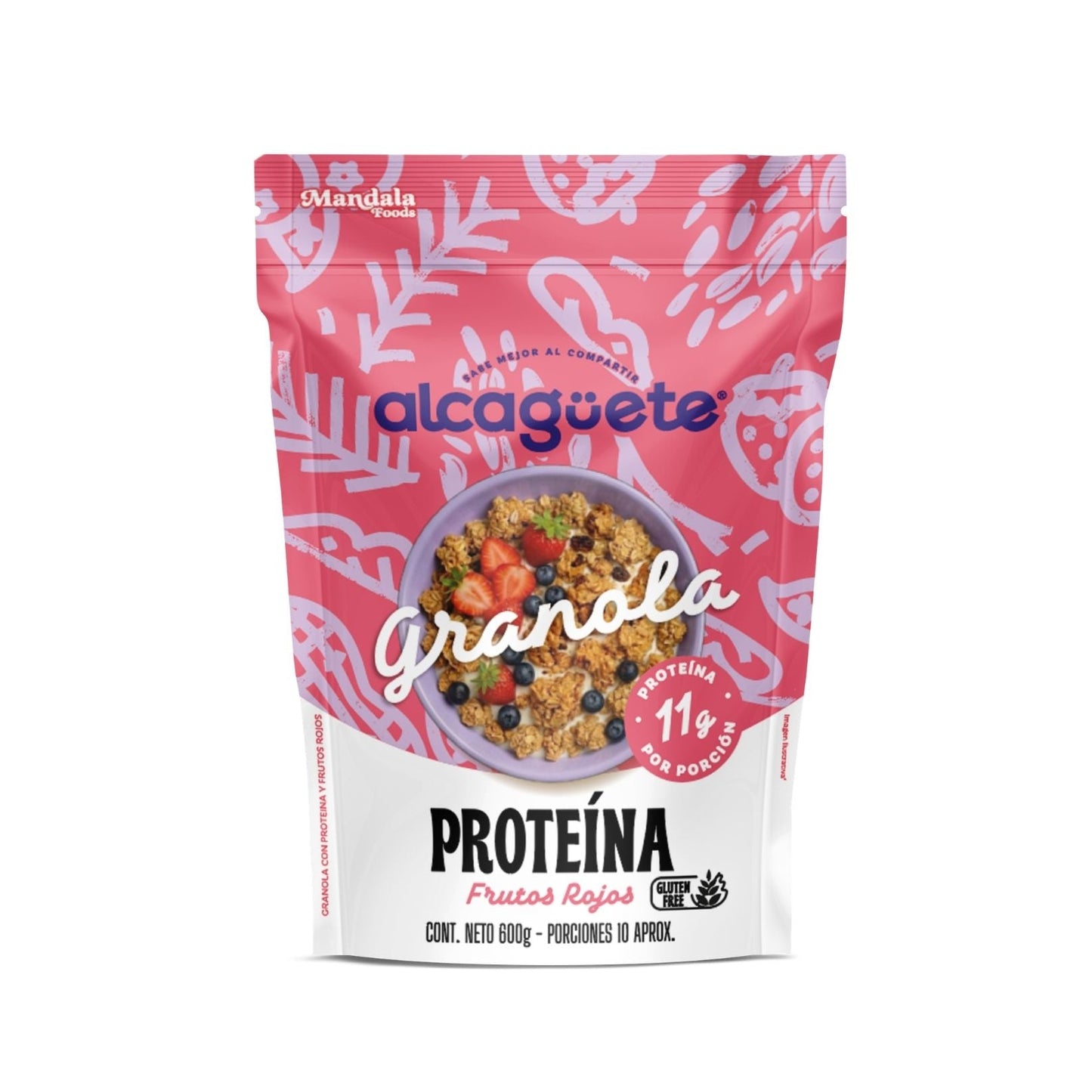 Granola con proteína sabor Frutos rojos 600 grm