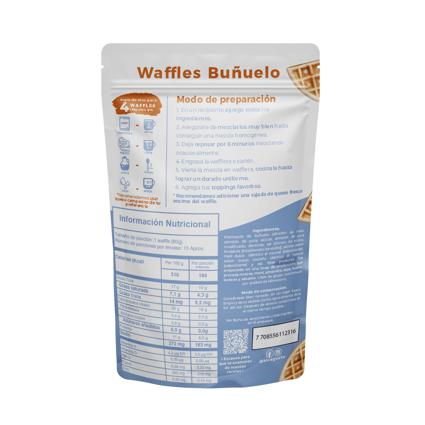 Premezcla Waffles Buñuelo 380g