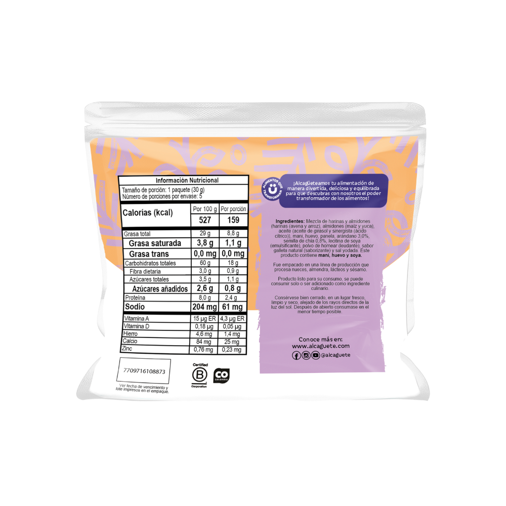5 Pack Galleta de Avena y Chia Alcaguete