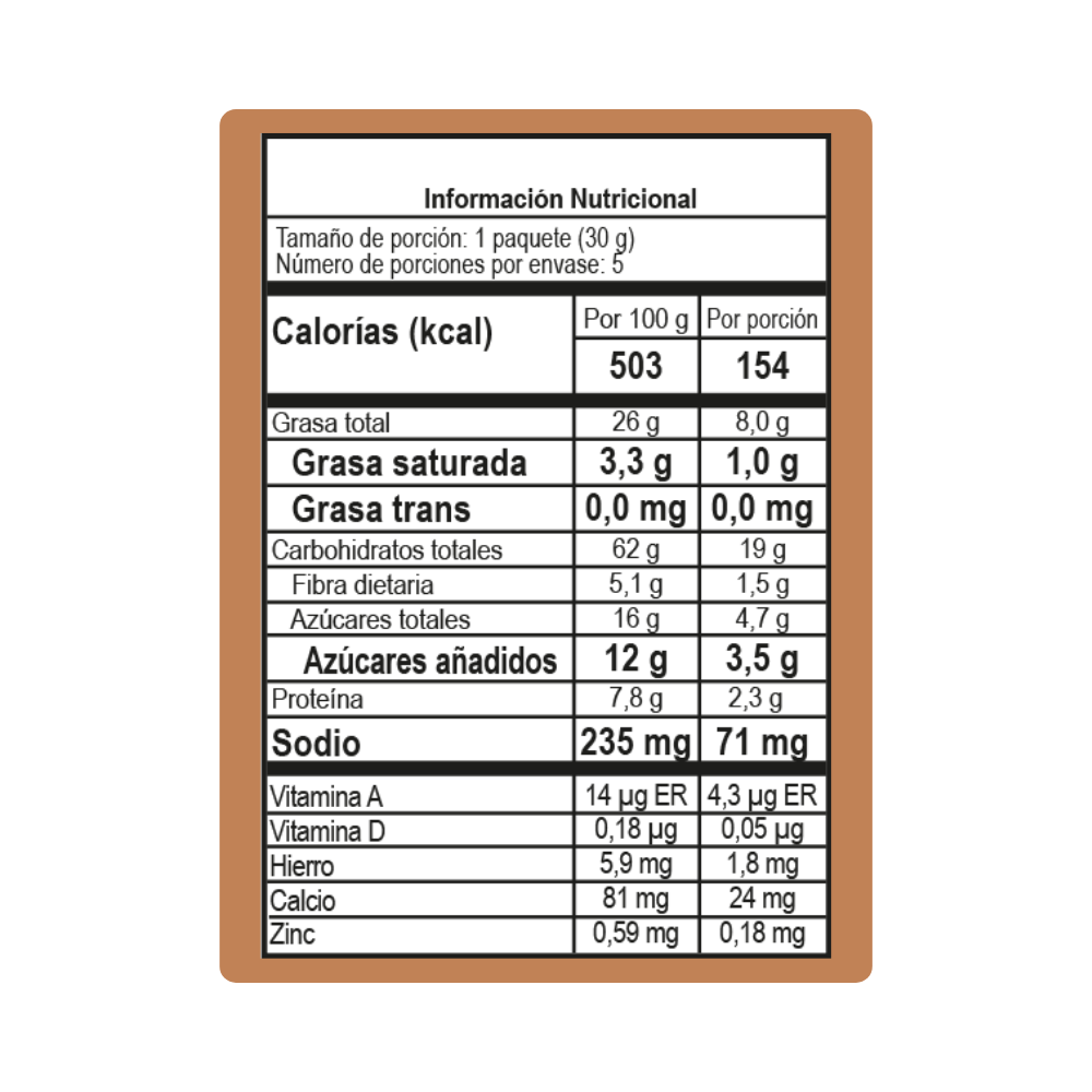 5 Pack Galletas Nibs de Cacao