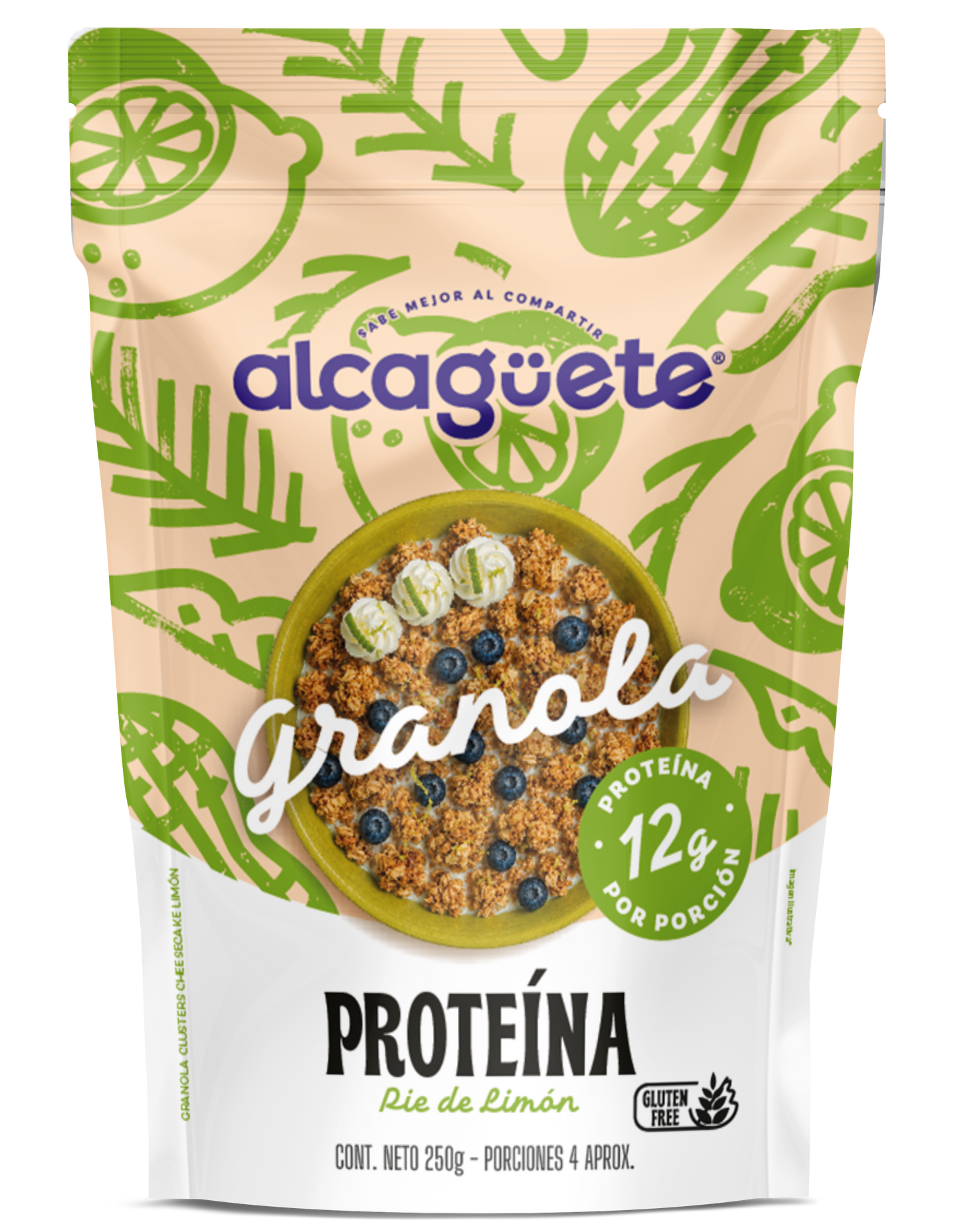 Granola con proteína sabor Pie de limón 250 grm