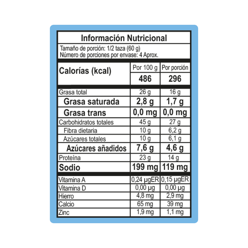 Granola con proteína sabor Vainilla Canela 250 grm