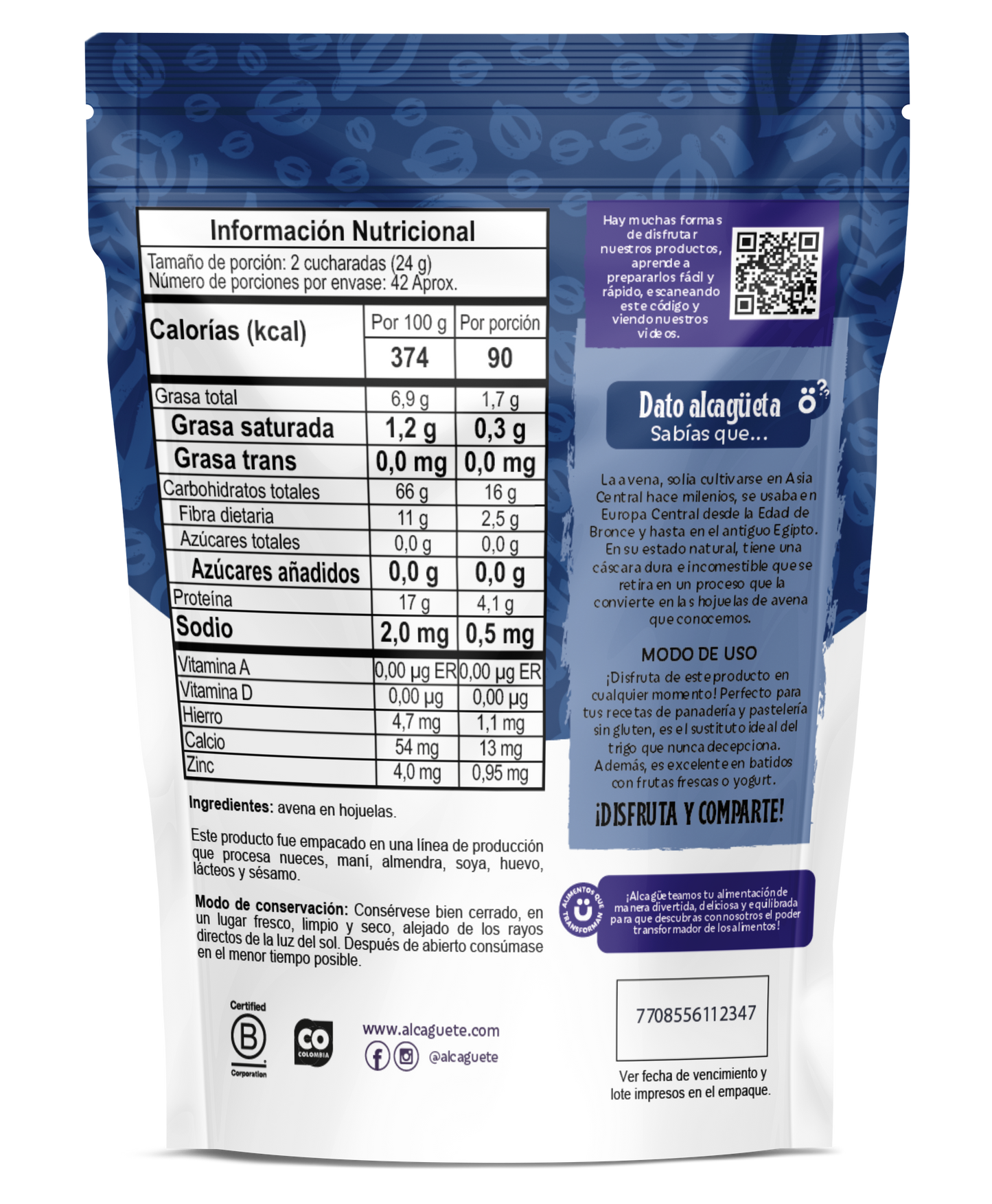 Avena Sin Gluten 1000gr