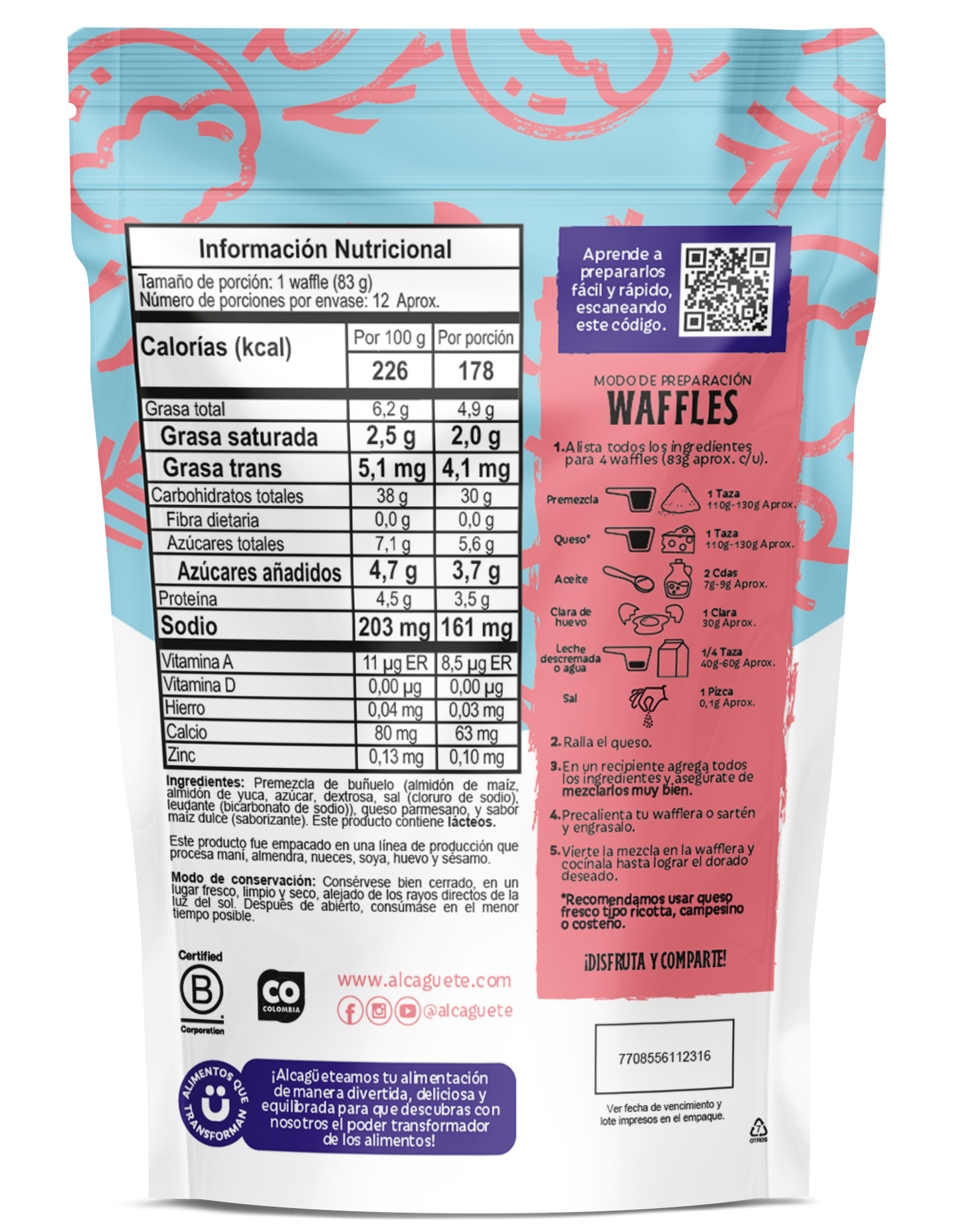 Premezcla Waffles Buñuelo 380g
