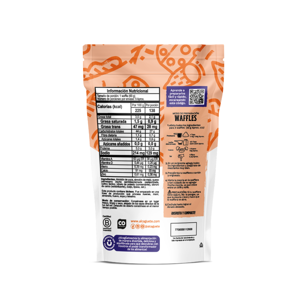 Premezcla Waffles Pandeyuca con Queso incluido 300g