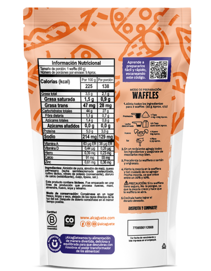Premezcla Waffles Pandeyuca con Queso incluido 300g